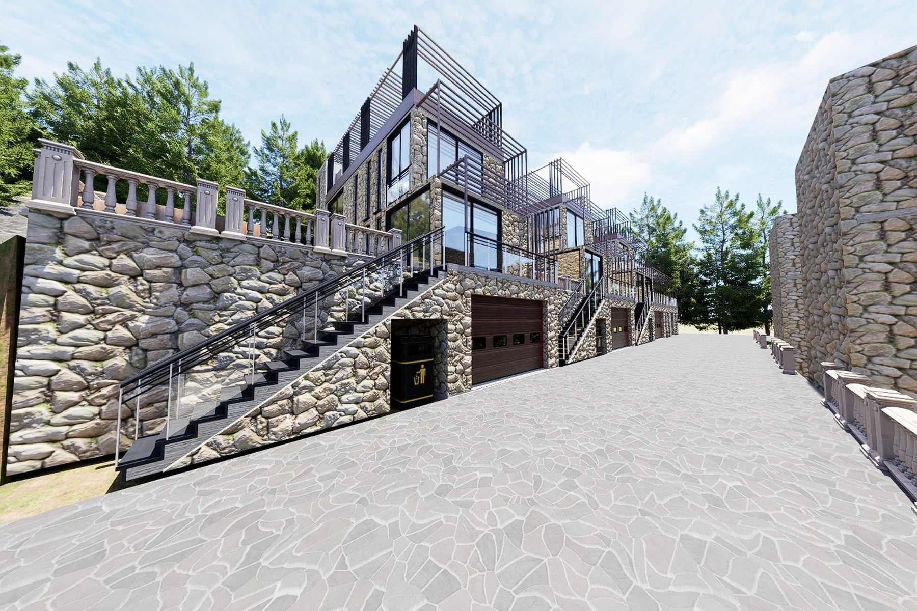 Hexliv arrival and driveway