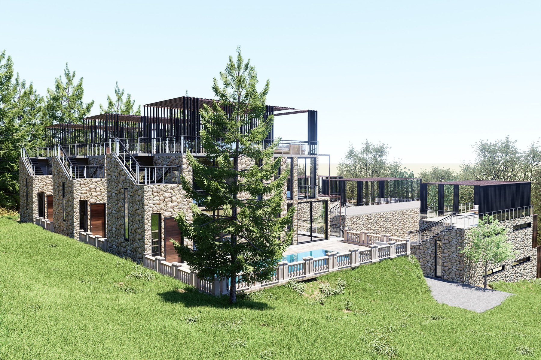 Mediterranean villa setting